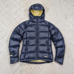 Stio Jacket Womens XS Blue Navy Hometown Down Hooded 800 Puffer Gorpcore